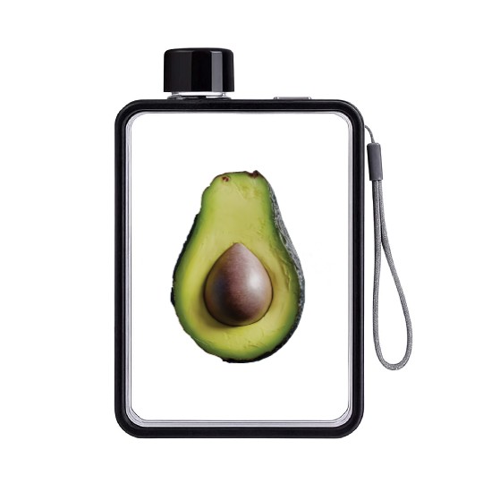 Avocado Realistic Flat Water Bottles
