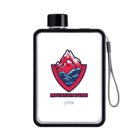 mountain dude Flat Water Bottles