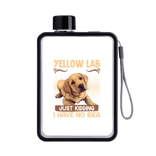 Labrador A DAY WITHOUT MY YELLOW LAB Funny Flat Water Bottles