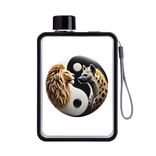 Lion & Hyena - Yin-Yang Flat Water Bottles