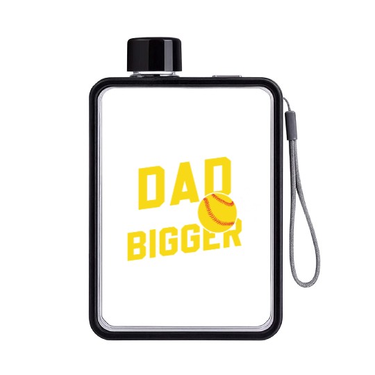 Bigger Balls Softball Dad Funny Daddy Father's Day Flat Water Bottles