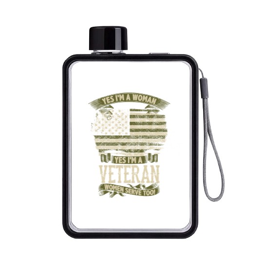 Veteran Design - Yes I m A Veteran Flat Water Bottles