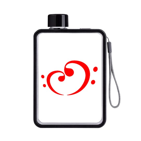 2 Music Bass Clef Heart Love Note Two Treble Sound Flat Water Bottles