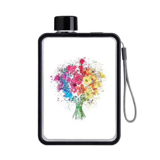 Flower Nature Art Graphic Flat Water Bottles