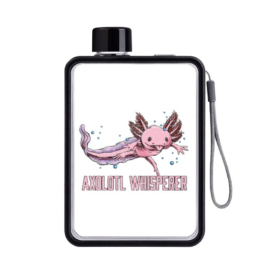 Axolotl Whisperer Salamander Animal Lover Amphibia Flat Water Bottles
