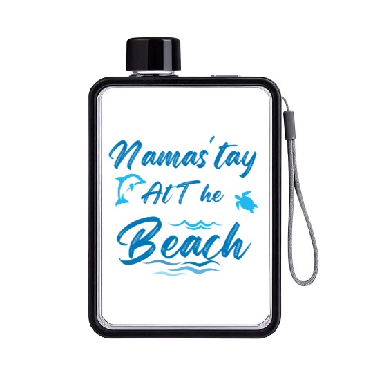 Summer, Beach, Yoga Flat Water Bottles