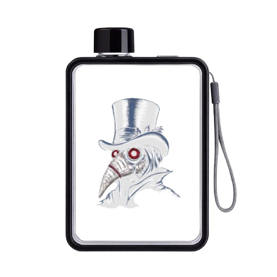 Plague Doctor Flat Water Bottles