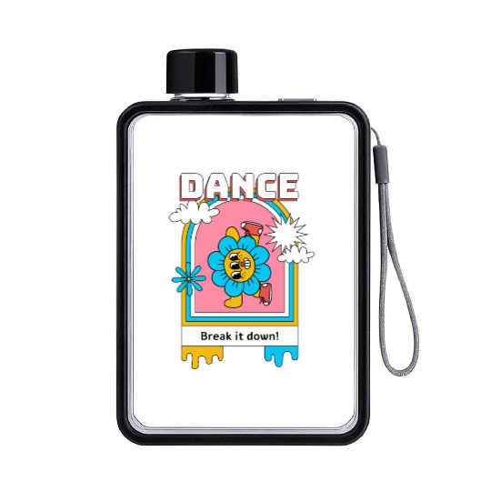 A cartoonStyle psychedelic flower Flat Water Bottles