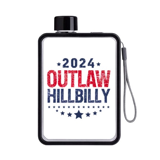 Trump Vance 2024 Outlaw Hillbilly US Flag Flat Water Bottles