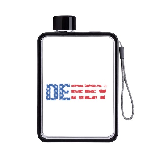 4th Of July US Flag Motorsport Demolition Derby Flat Water Bottles