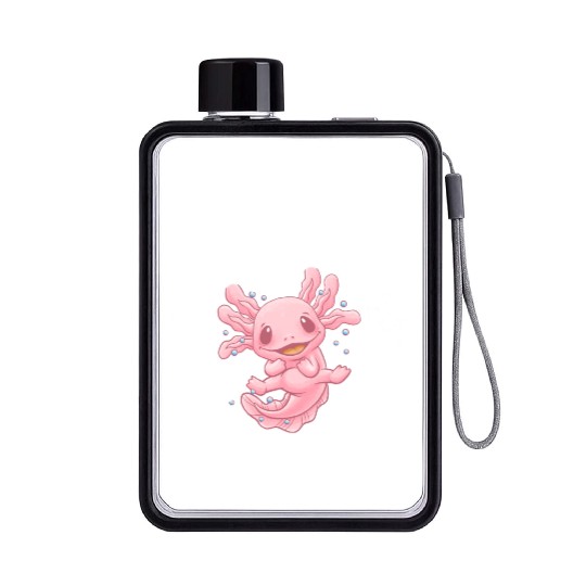Smile Alotl Just Like the Axolotl Sayings Salamand Flat Water Bottles
