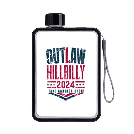 Vintage Elections Outlaw Hillbilly US Flag Flat Water Bottles