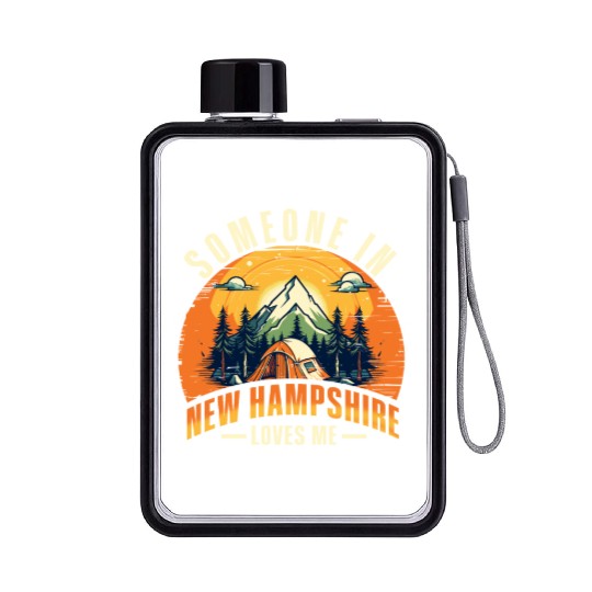 Someone In New Hampshire Loves Me Flat Water Bottles