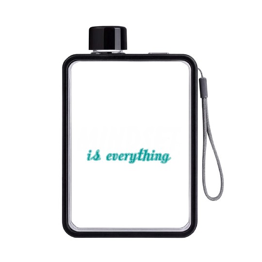Mindset Is Everything Motivational Gym Workout Flat Water Bottles