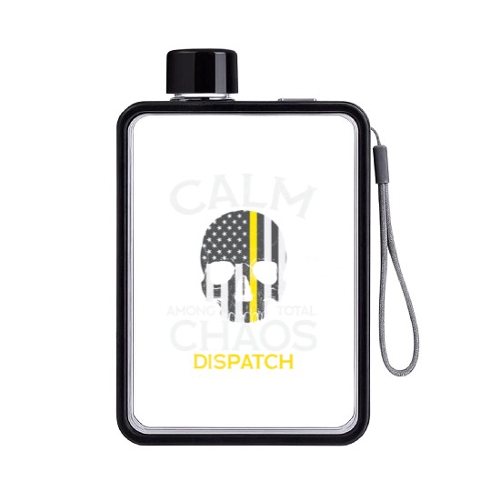 Calm Among Total Chaos 911 Dispatcher US Flag Flat Water Bottles