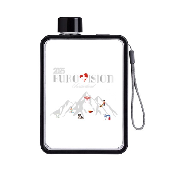 eurovision song contest 2025 Switzerland Flat Water Bottles