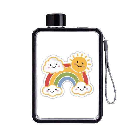 Rainbow Bright Flat Water Bottles
