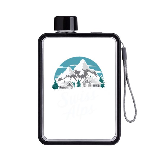 Swiss Alps Switzerland. Flat Water Bottles