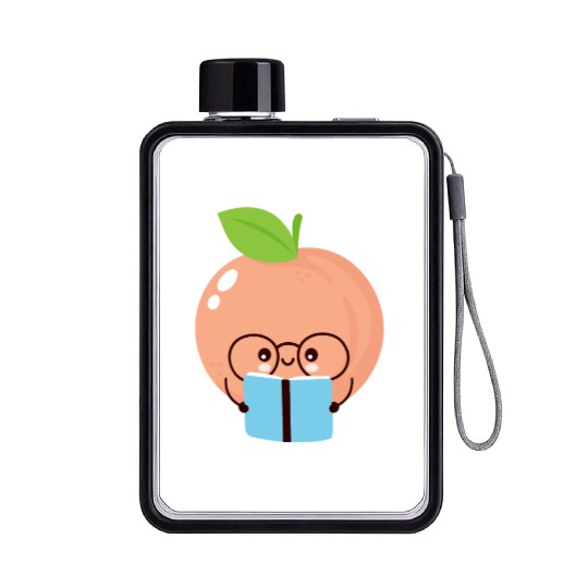 back to school Orange Flat Water Bottles
