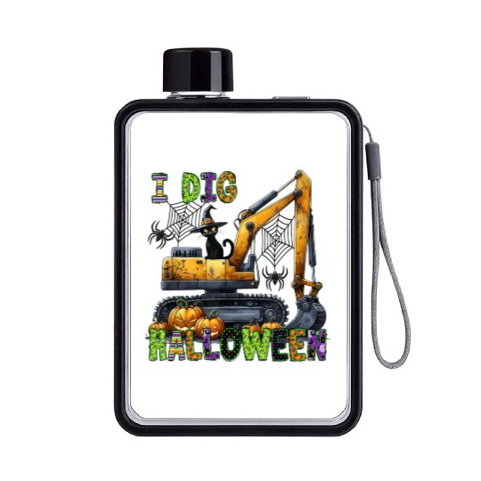 Construction Halloween Toddler I Dig Halloween Exc Flat Water Bottles