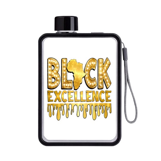 Black Excellence Flat Water Bottles