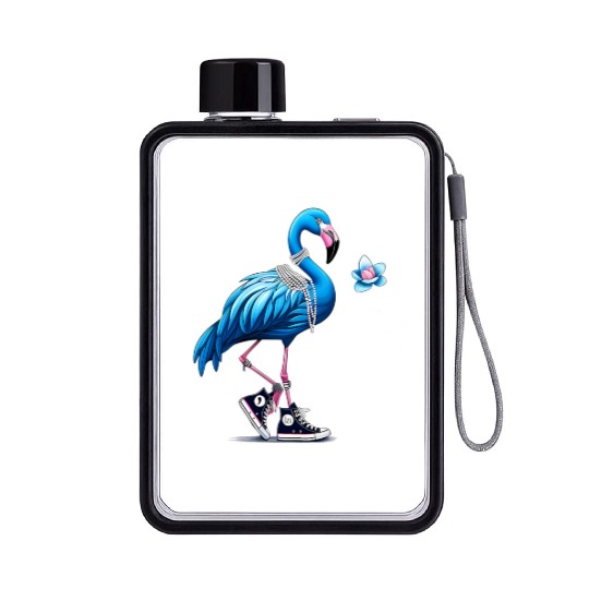 Flamingo Chucks And Pearls Comma La Kamala 2024 Flat Water Bottles