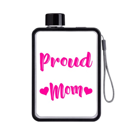 Proud Cheer Mom Cheerleading Mommy Mother's Day Flat Water Bottles