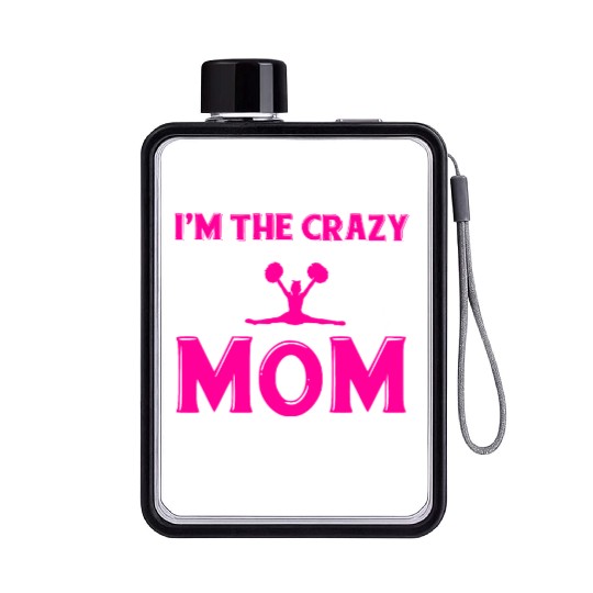 Crazy Cheer Mom Cheerleading Mommy Mother's Day Flat Water Bottles