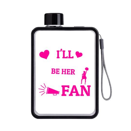 Always Her Fan Cheer Mom Cheerleading Mother's Day Flat Water Bottles