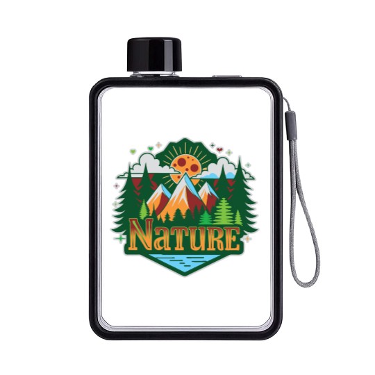 Love Nature: Outdoor Lifestyle Flat Water Bottles