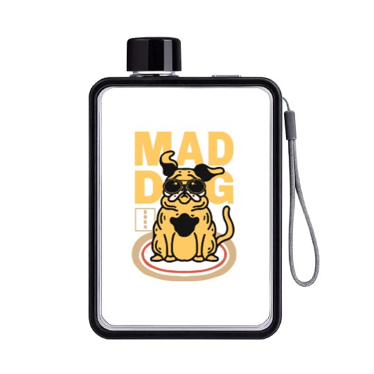 Mad Dog Animal Flat Water Bottles