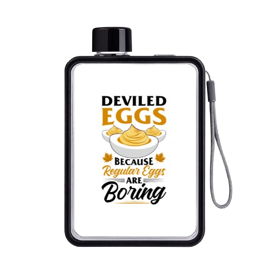 Funny Deviled Eggs Designs For Deviled Egg Lover Flat Water Bottles
