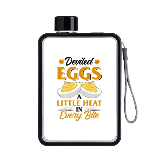 Funny Deviled Eggs Designs For Deviled Egg Lover Flat Water Bottles