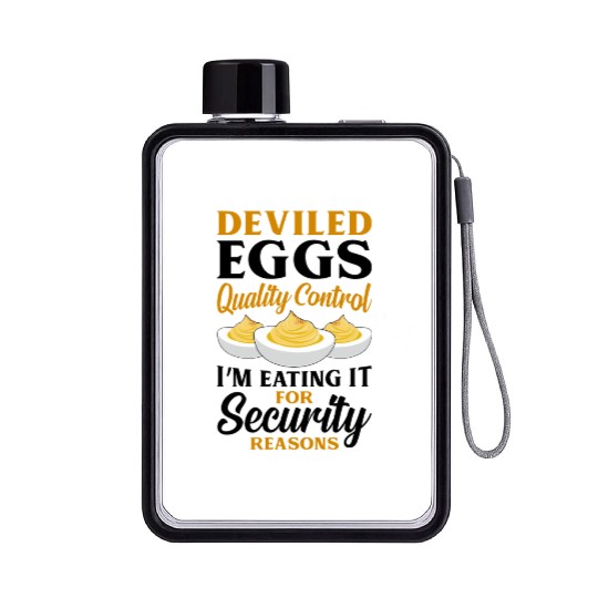 Funny Deviled Eggs Designs For Deviled Egg Lover Flat Water Bottles