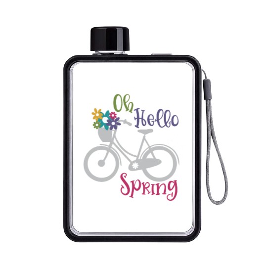Oh Hello Spring Cycle Flower Season Flat Water Bottles