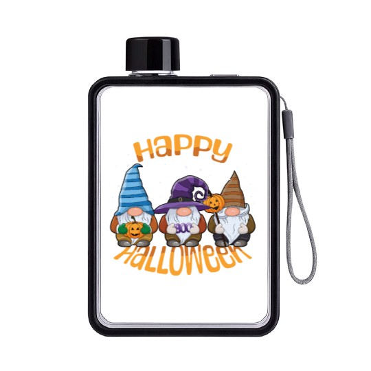 Happy Halloween Gnomes Flat Water Bottles