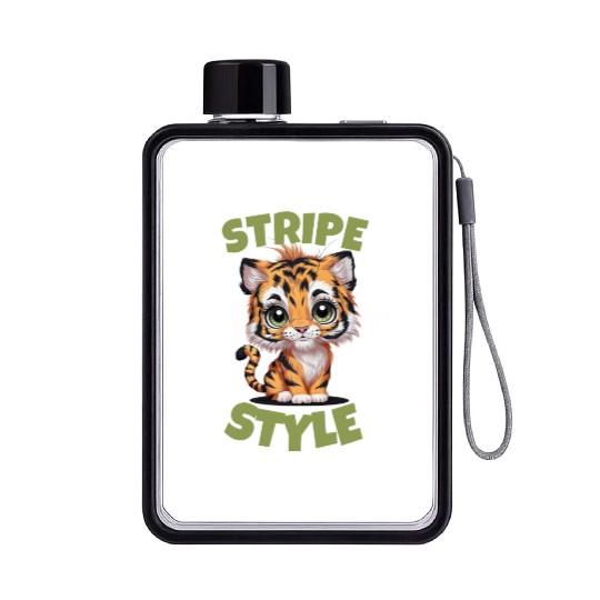 Cute Tiger Stripe Style Flat Water Bottles