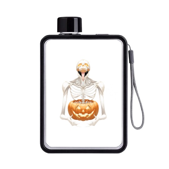 Heavy Metal Skeletons and Skulls Halloween Art Flat Water Bottles