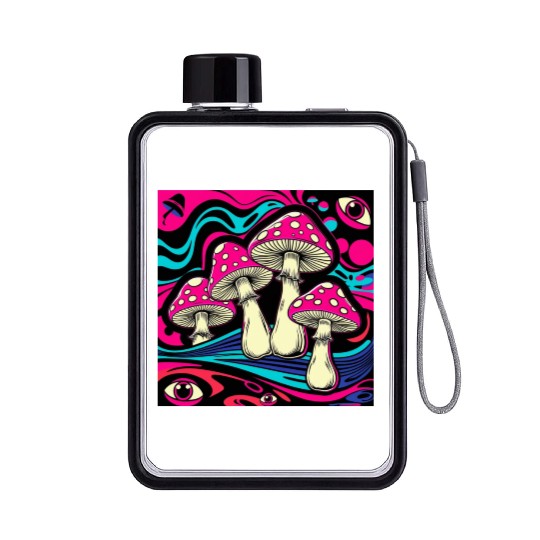 Psychedelic Shrooms: Neon Fungi Fantasy Flat Water Bottles