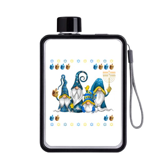 "Hanukkah Gnome" Wishing You a Happy Hanukkah Flat Water Bottles