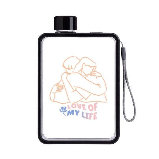 couple, love you art, love you urban, love you gra Flat Water Bottles