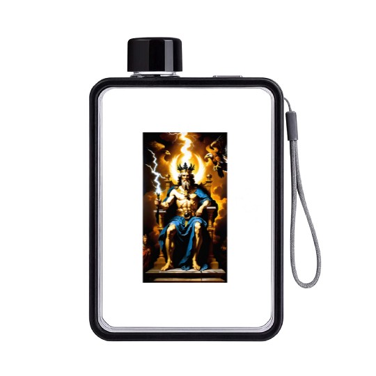 Zeus Jupiter Greek Mythology Gods Baroque Flat Water Bottles