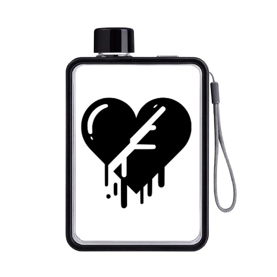 Heart broken hearts vector path15 Flat Water Bottles