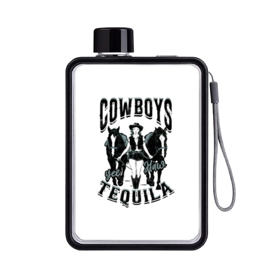 Cowboys and Tequila - Cowgirl Flat Water Bottles