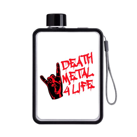 Heavy death metal 4 life hand gesture graffiti fun Flat Water Bottles