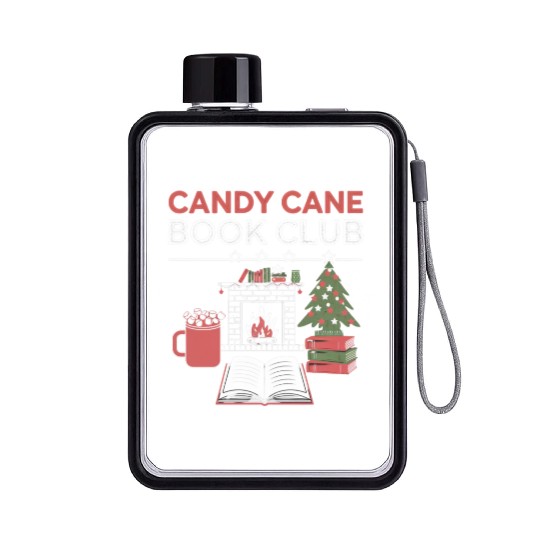 Bookish Christmas Candy Cane Book Club Bookish Flat Water Bottles