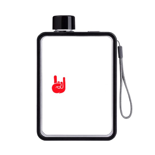 Heavy F#ckin' Metal Hard Rock Fun Music Text Quote Flat Water Bottles