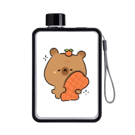 Sleepy Capybara Flat Water Bottles