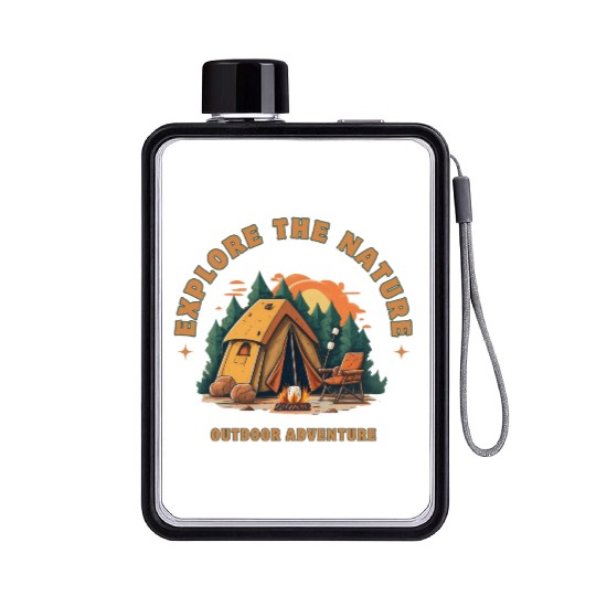 camping, nature, forest, camping trip, adventure, Flat Water Bottles
