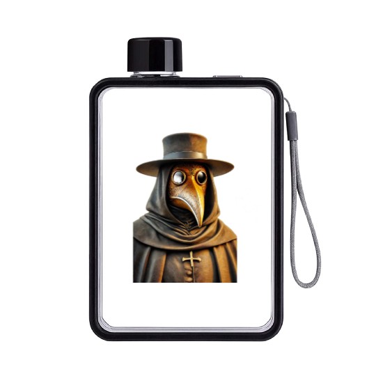 Golden Plague Doctor Flat Water Bottles